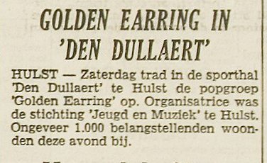 Golden Earring Hulst review in newspaper
